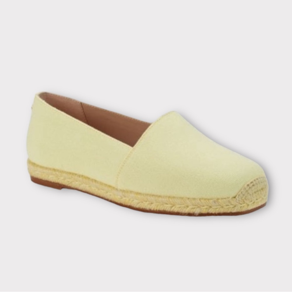 Stuart Weitzman Dree Flats Espadrilles Size 10 Canvas Butter Yellow Luxury NWT